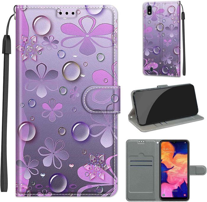 YSONCHAN Étui Portefeuille Cuir PU Pour Cubot A10 – Rabat Magnétique, Support Invisible, Emplacement Cartes – Violet