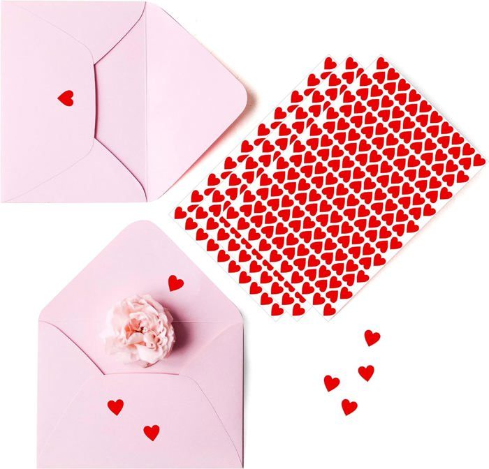 Autocollants Rouges en Forme de Cœur, Étiquettes d'amour Permanentes ...