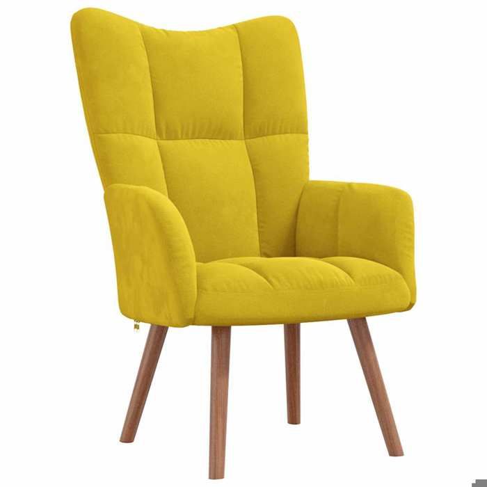 Fauteuil de relaxation - mango - Jaune moutarde Velours - 615x69x955 cm M12328058