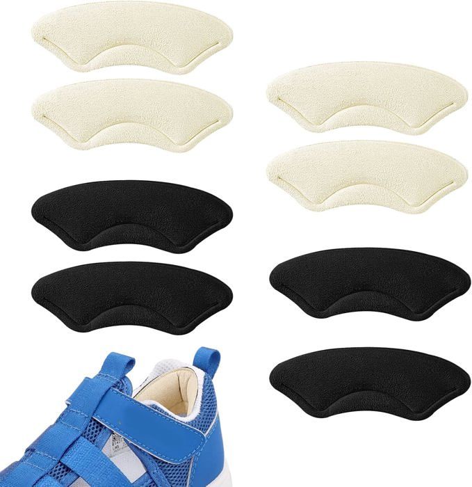 Coussinets Talon Chaussure - Lot 4 Paires (noir/beige) Pour Protéger Et Amortir Le Talon, éviter Les Ampoules