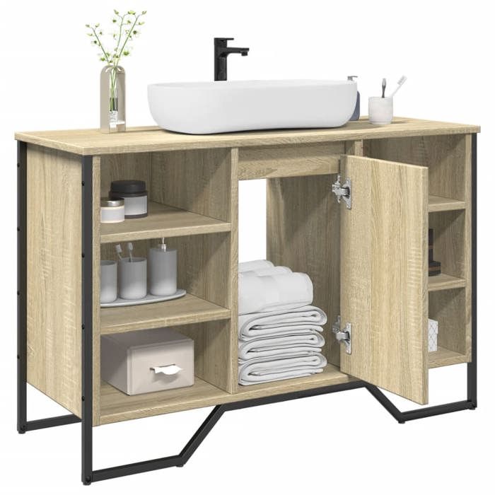 SALE 2025Meuble salle de bain suspendu - Armoire lavabo de salle de bain - Chêne sonoma - 91x35x60 cm2285 Kg 9007