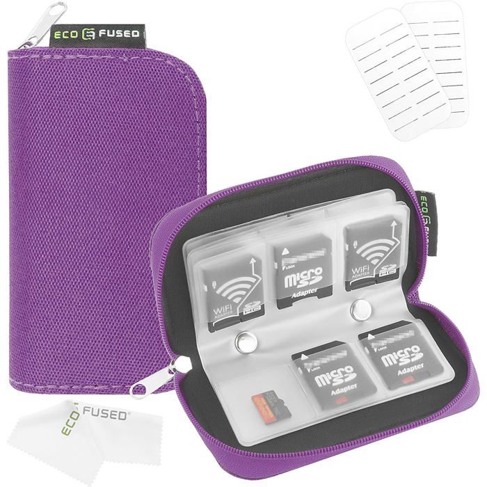 Orange-Étui de rangement pour cartes mémoire, 22 emplacements, sac de