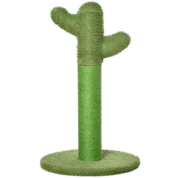 Meilleurs prix pour Griffoir pour chat dintérieur - PawHut - en forme de cactus - en sisal résistant - avec base - 40 x 40 x 65 cm - vert