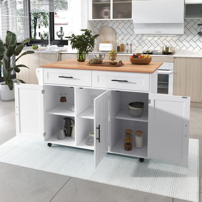 Buffet bas 129x46(71)x91.5 cm avec plateau rabattable et 2 tiroirs Buffet de cuisine avec roulettes Buffet salle a manger en