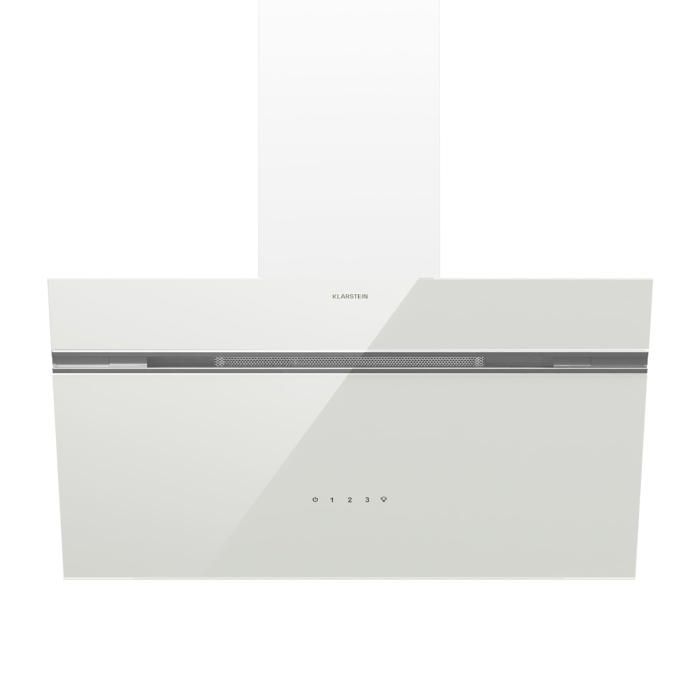 Klarstein alina hotte aspirante d&eacute;corative de cuisine 70 cm 600 m&sup3;h silencieuse cee a blanc