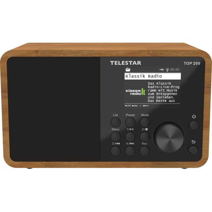 Radio Internet - Telestar - Top 200 - Bluetooth 5.3 - Enregistrement USB - Bois