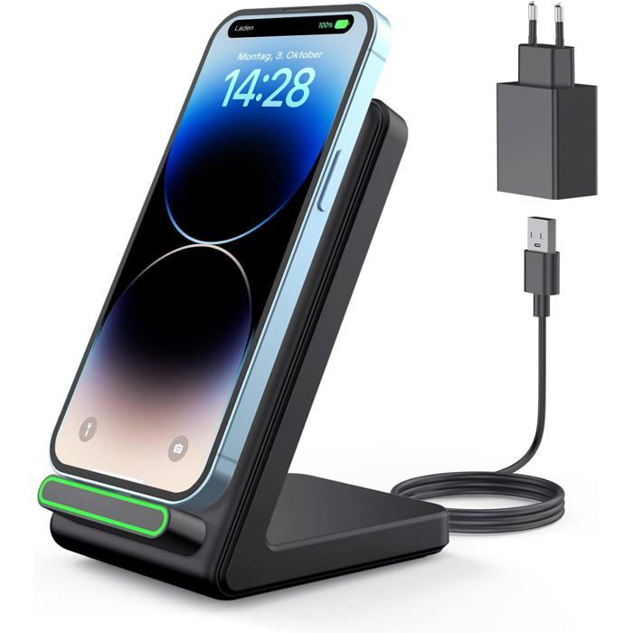 Chargeur sans fil 18 W,base de charge inductive pour téléphone portable — free download