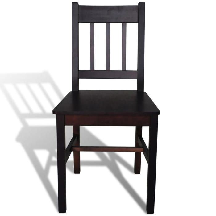Chaises à manger en pinède - vidaXL - Lot de 6 - Marron foncé - 41 5x45 5x86 cm - Ergonomique - Facile à nettoyer
