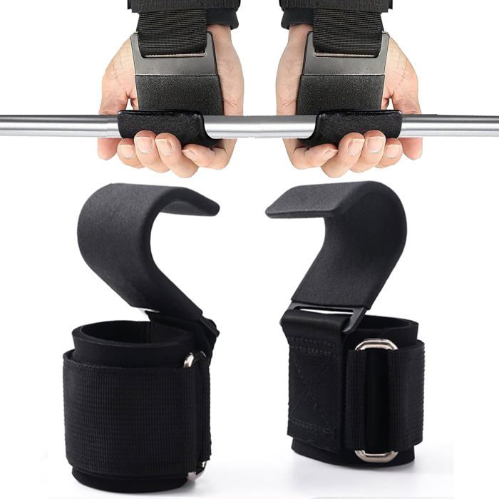 Sangles De Musculation Crochets – Réglables, Antidérapants, Pour Tractions Et Soulevés De Terre, 2 Pièces