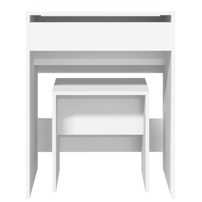 Moderne Coiffeuse pour Chambre - jills - et tabouret - blanc 60x40x113 5 cm CCC502