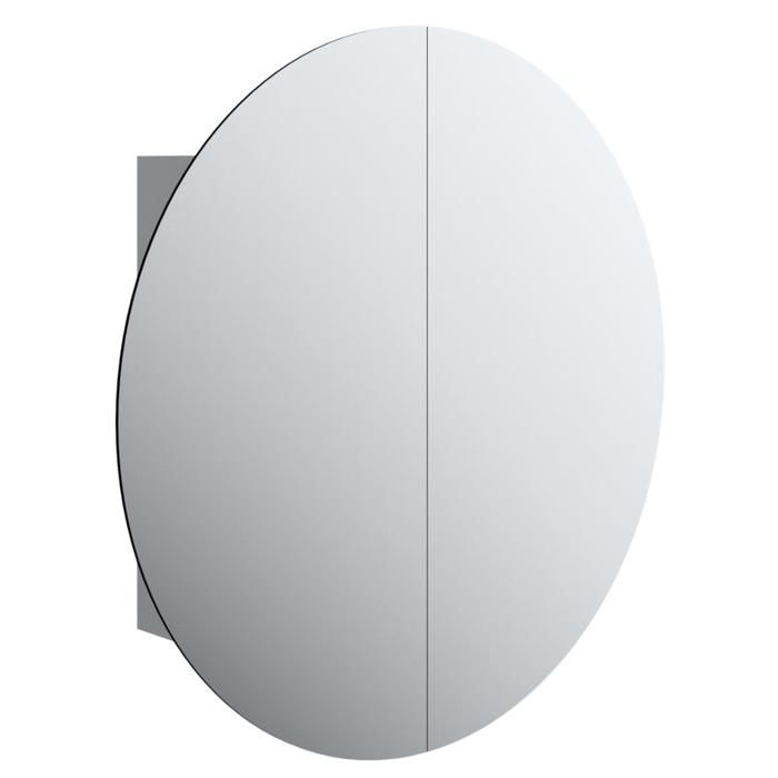 SALE 2026Armoire de salle de bain miroir rond et LED - WINWIN - Armoire Suspendue/Meuble WC -Gris 54x54x17 5cm 17.3 Kg 8642838