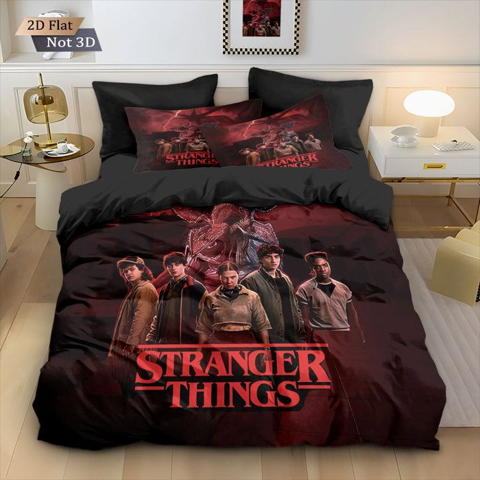 Parure de Lit Stranger Things Reverse Housse de Couette 220x240cm + 2 Taie doreiller 50x75cm - color10 Parure de Lit Stranger Things Reverse Housse de Couette 220x240cm + 2 Taie doreiller 50x75cm - color10