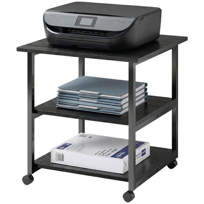 LIA Support imprimante desserte 3 niveaux 50x50x52 5cm roulettes