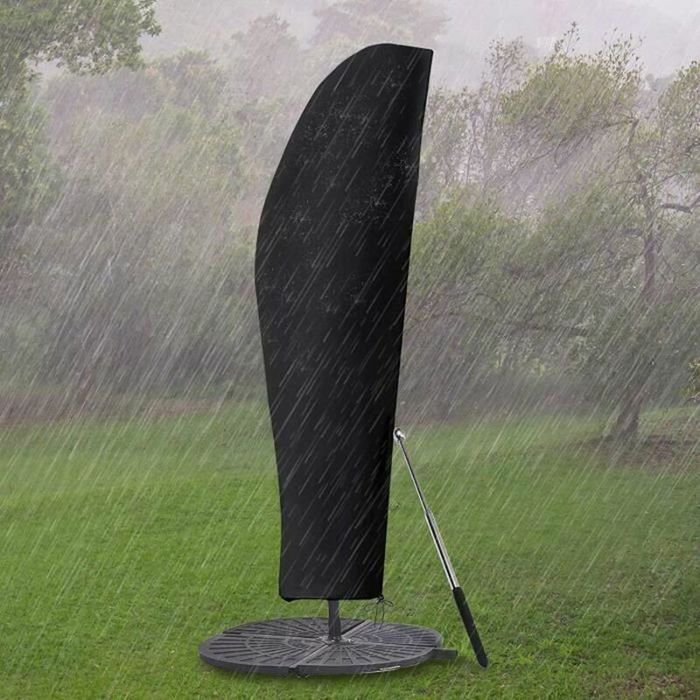 Housse de parasol déporté - PZCC - 3 x 4 m - Polyester Oxford 210D imperméable - Tige télescopique - Protection UV