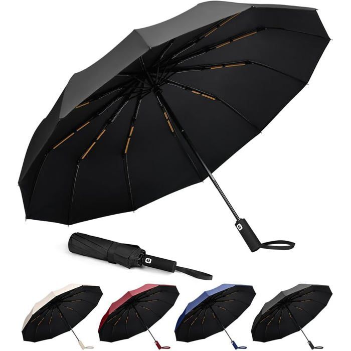 Travel Umbrella-Windproof Automatic 8 Ribs Compact Folding Auto Open/Close Portable For Men&Women