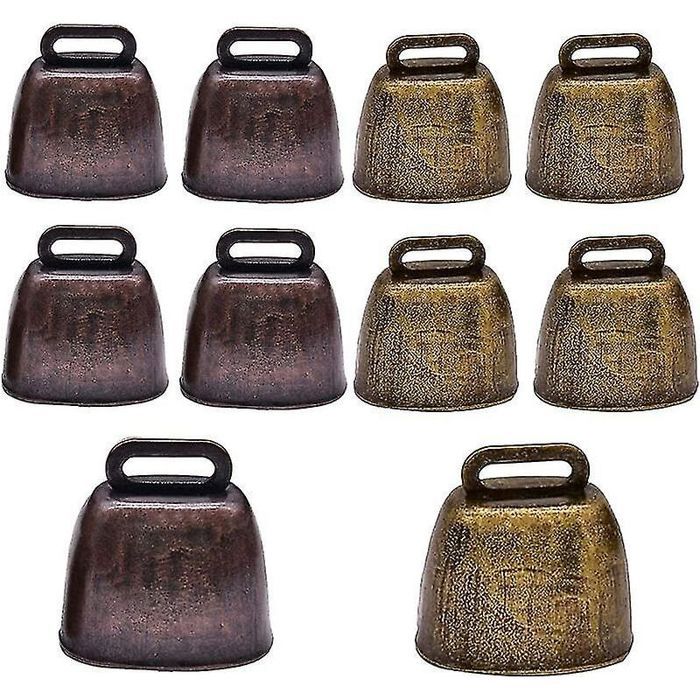 Cloche de Vache 10 pièces Cloches en cuivre en métal Mini Cloche de chèvre Vintage pour Vache Cheval Mouton