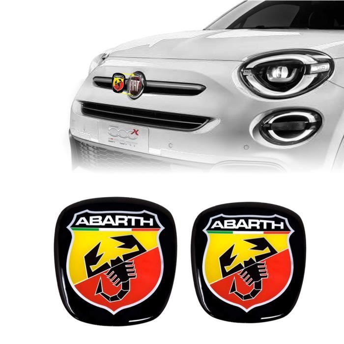 Autocollant 3D Abarth Officiel Remplacement Logo pour Fiat 500X, Avant + Arrière