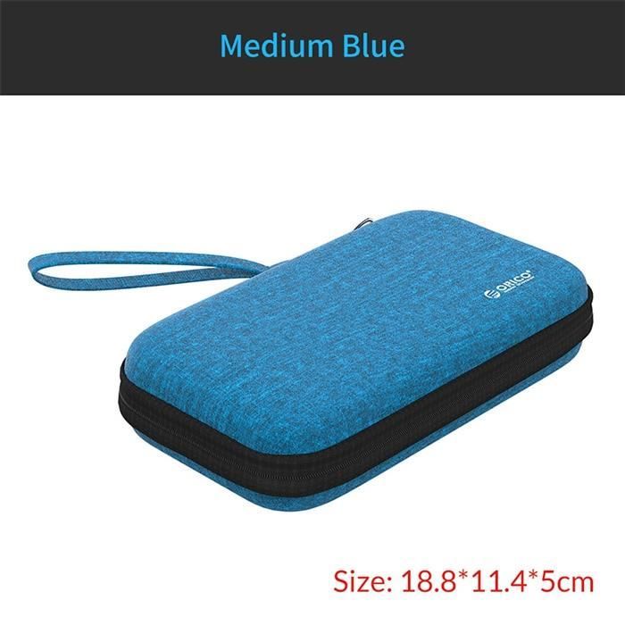 moyen Bleu - sac de Protection pour disque dur externe HDD 2.5 pouces,  boîtier de rangement pour disque dur U
