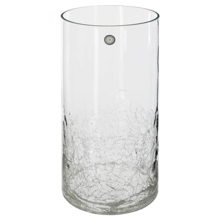 Atmosphera Vase cylindrique verre craquelé H30 D, 15 x H, 30 cm