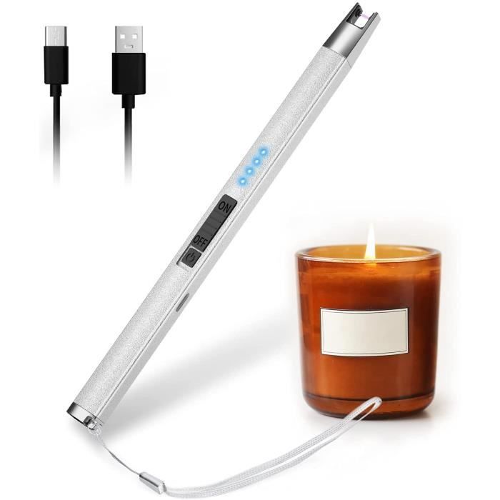 Allume-bougie électrique aste par USB, coupe-vent, sans flamme, affichage  de la batterie LED, long cou flexible pour les cuisinières ci-après, etc. -  AliExpress