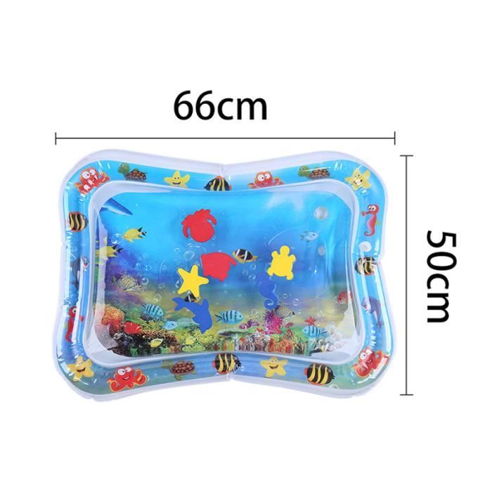 Tapis D'arrosage Gonflable Piscine – 145x104 Cm – PVC Durable – Motifs Marins (pieuvre, Tortue, Poisson, étoile De Mer) – Jeu D'eau Jardin été