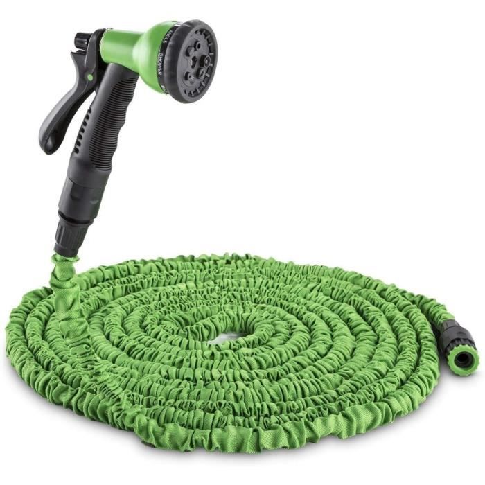 Tuyau D'arrosage Extensible 7,5 M - Avec Pistolet 9 Fonctions - Pour Jardin, Voiture, Animaux