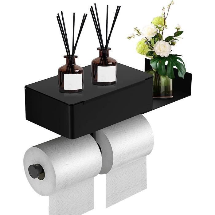 Porte Papier Toilette Sans Percage Porte-Papier Toilette Mural Sans Perçage, Support Papier WC En Aluminium Avec étagères Spacieuses(Noir Porte Papier Pour Toilette Porte Papier Toilette Sans Percage Porte-Papier Toilette Mural Sans Perçage, Support Papier WC En Aluminium Avec étagères Spacieuses(Noir Porte Papier Pour Toilette