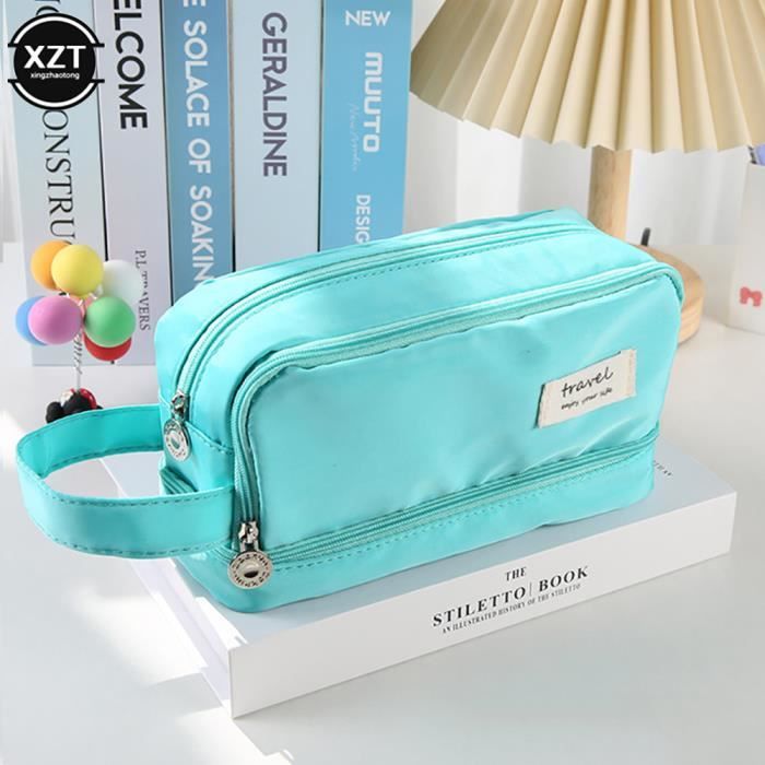 Trousse à Crayons Motif Nœud - Pochette Fournitures Scolaire Portable, Grande Capacité, Pour étudiantes, Voyage
