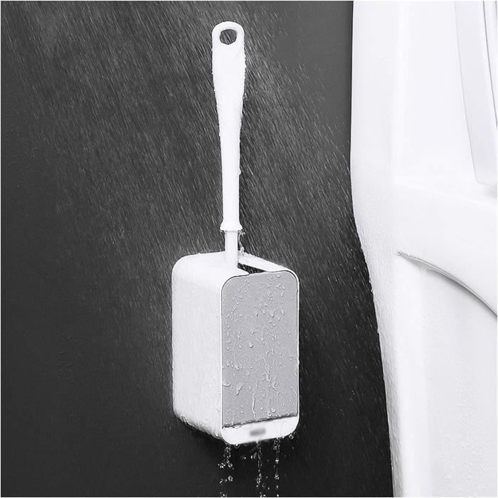 TPR Brosses de toilette Brosse WC en silicone flexible avec support pour WC poig