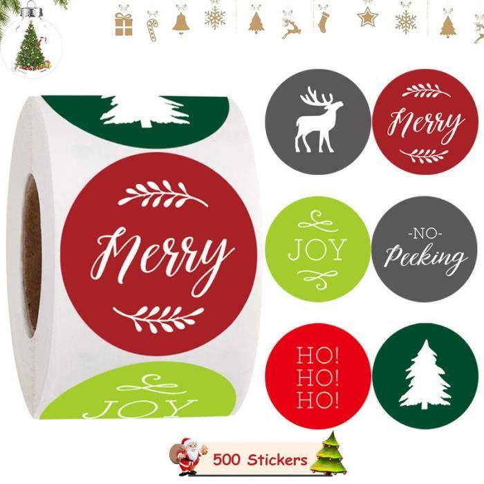 Autocollants de Noël,Étiquettes Joyeux Noël Autocollantes,Stickers de