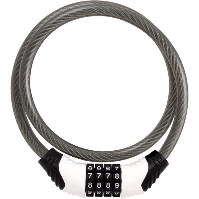 Antivol Vélo Câble Acier 650mm X 6mm Avec Couvercle PVC - 2 Clés