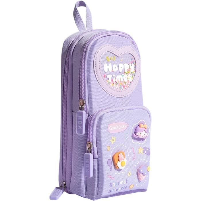 Trousse Scolaire En Velours Côtelé Beige - Grande Capacité 21x10 Cm Pour Stylos, Maquillage Et Fournitures De Bureau