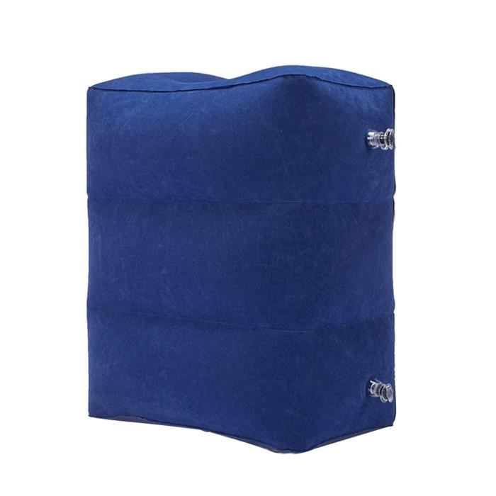 Repose-pieds Gonflable De Voyage - 3 Hauteurs Réglables - Coussin Pour Avion, Voiture, Bureau - Inclus Masque Et Bouchons D'oreilles