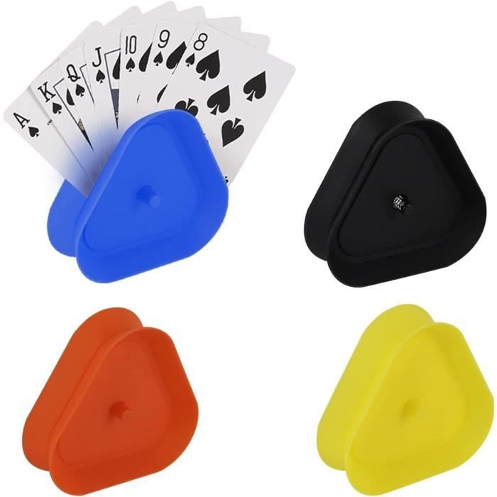 4 Pices Support Poker Plastique Cartes Jouer Enfant Porte-Cartes pour Enfants Adultes Seniors