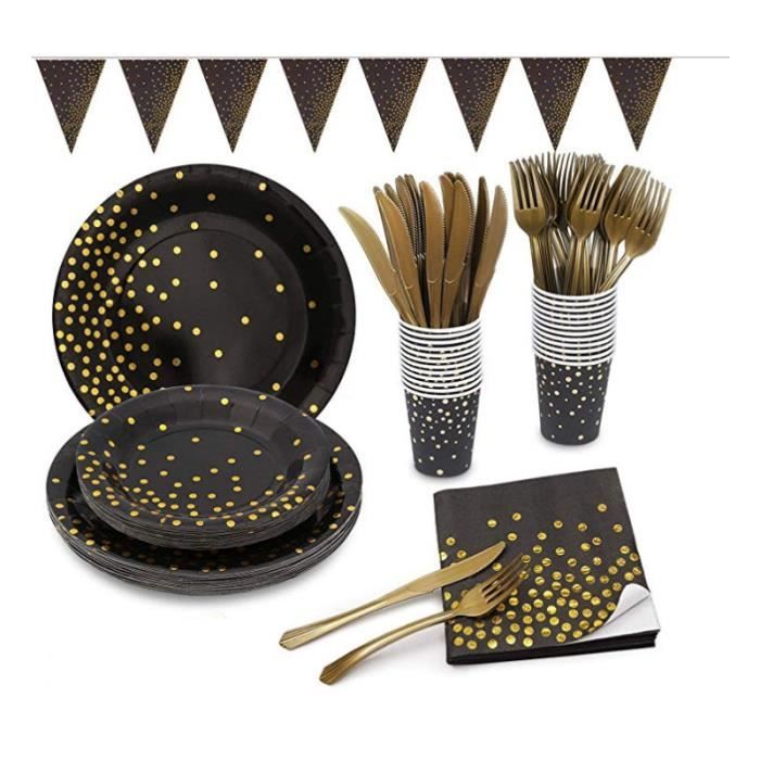 PAW - Assiette Jetable en Carton (18 cm) I Lot de 10 Assiettes Jetables I  Idéale pour Barbecue, Anniversaire ou Fête I Assiette Jetable Anniversaire  - 100% Biodégradables - Confetti (gold-black) : : Cuisine et Maison