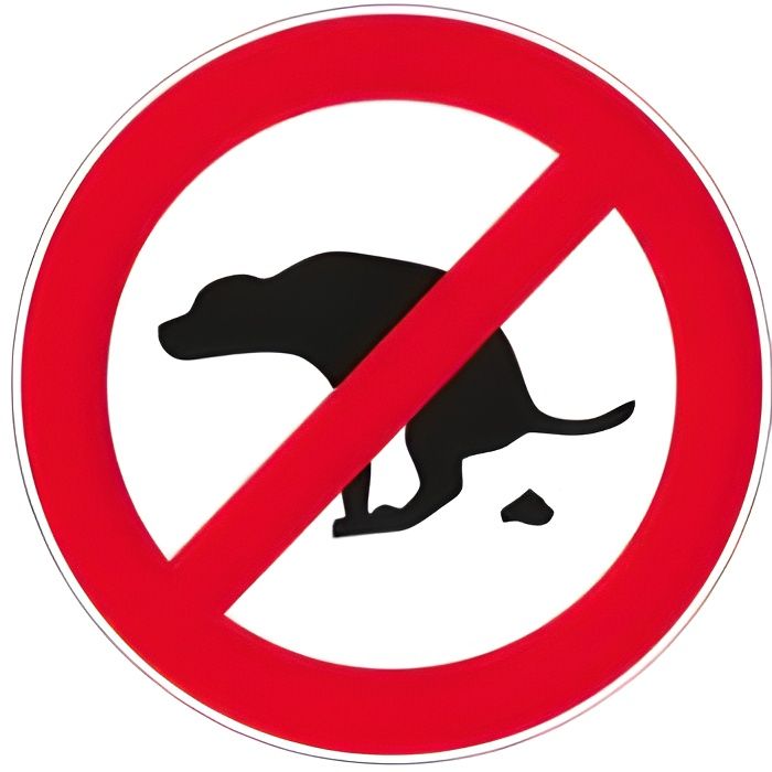 Autocollant sticker signalisation plaque porte panneau interdit crotte chien