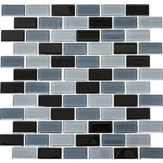 Mosaïque Céramique Blanc/beige/noir Non Vitré – 11B-0123-R10_b – 1 Plaque Neuve