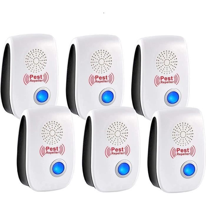 Ultrason Anti Moustique6 Pack Répulsif Ultrason Anti-Rongeurs InsectesRépulsif Électronique Insectes Ultrason Anti Insectes