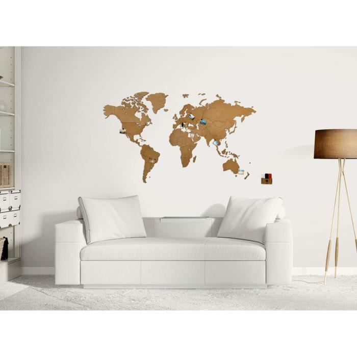 Decoration Murale Luxueuse Carte Du Monde En Bois 130 X 78 Cm Marron Achat Vente Porte Manteau Cdiscount