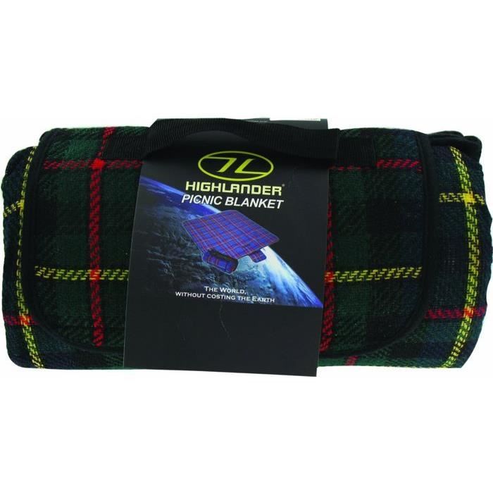 Couverture Vintage The Highlander 100% Laine - Carreaux Rouges, Pique-nique (58x68 In)