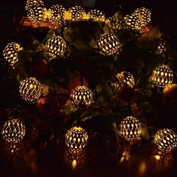 Guirlande lumineuse,Ramadan décorations pour la maison Led évider marocain  lampe boule chaîne fée - Type RGB-1.5m 10leds battery - Cdiscount Maison