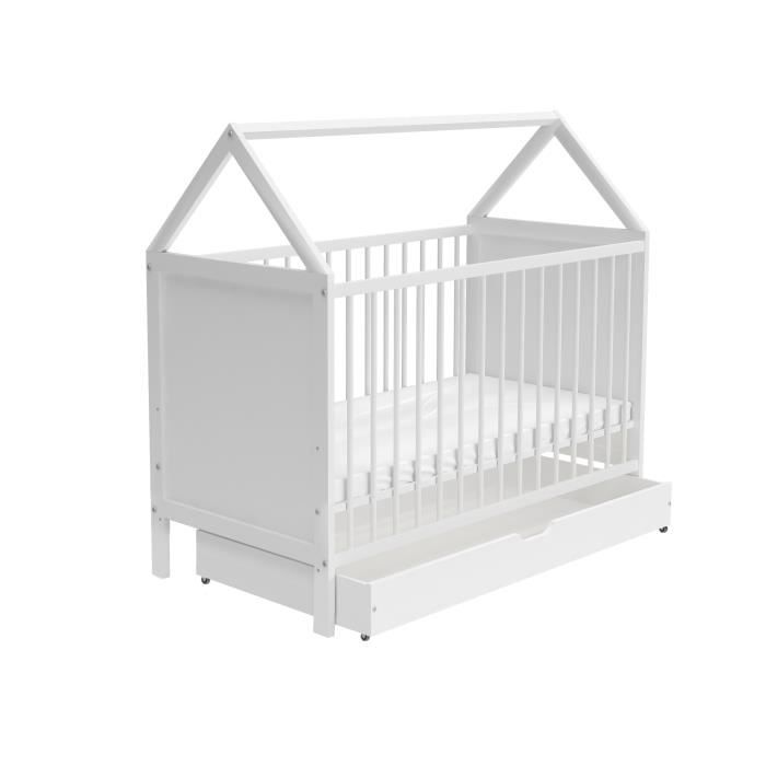 Lit Bebe Cabane Tiroir Matelas Blanc Cdiscount Puericulture Eveil Bebe