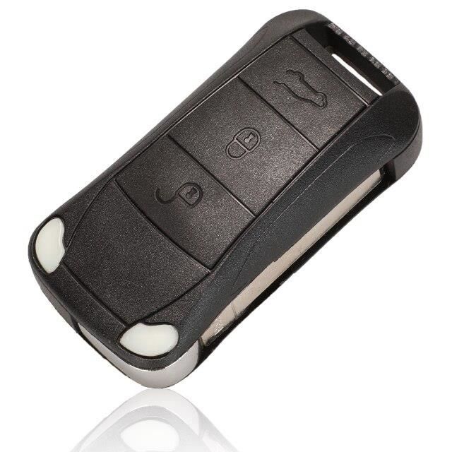3-4 boutons à distance voiture clé coque étui pliable Fob pour Porsche Cayenne GTS noir nouveau remplacement avec lame d*QK2842