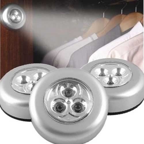Lot De 3 Lampes LED Adhésives - Fonction Pression On/off, Réglage Intensité, Installation Sans Vis, 7x7x3 Cm