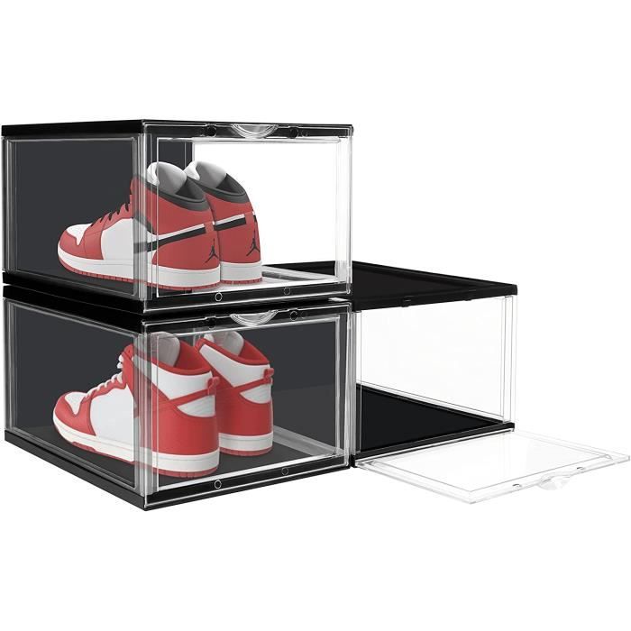 Boîte à chaussures en plastique trempé, armoire empilable, boîte