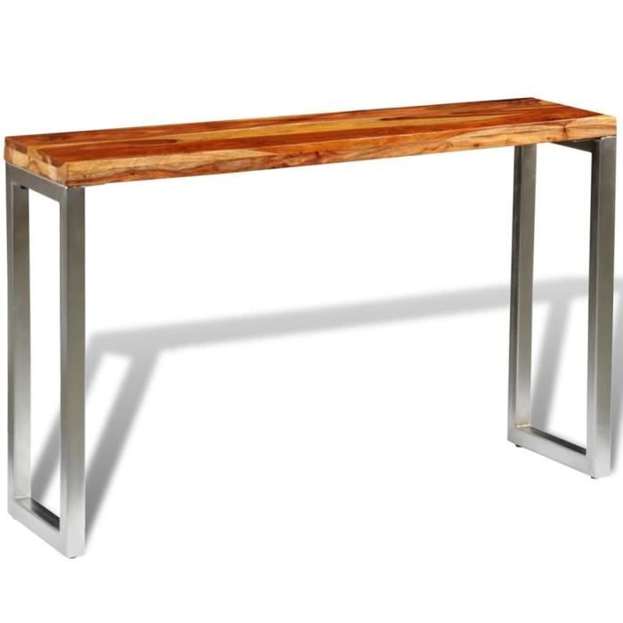 Table En Bois Pied Acier Cdiscount