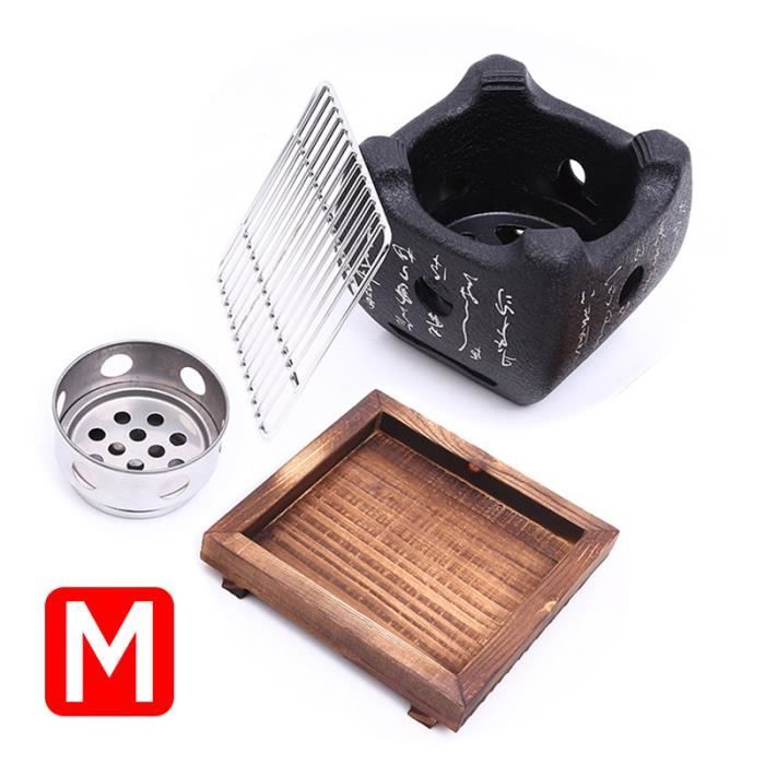 Barbecue Portable Style Japonais – Grille En Alliage D'aluminium, Base En Treillis – 13,5 X 13,5 X 24,6 Cm – Parfait Pour Grillades Extérieures