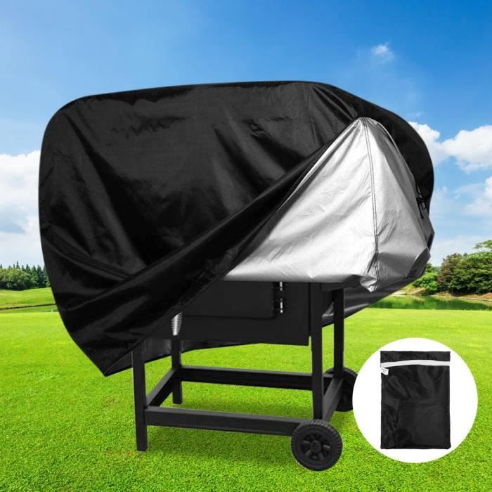 Housse De Gril Barbecue Imperméable - Taille Ajustable - Résistante Intempéries - Pour Camping, Pêche, Pique-nique - Gris Ou Noir