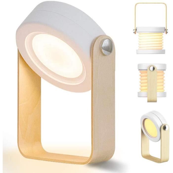 Lampe de Chevet Tactile LED Lampe de Table Veilleuse avec 3 Mode de Lumière sans Fil Rechargeable