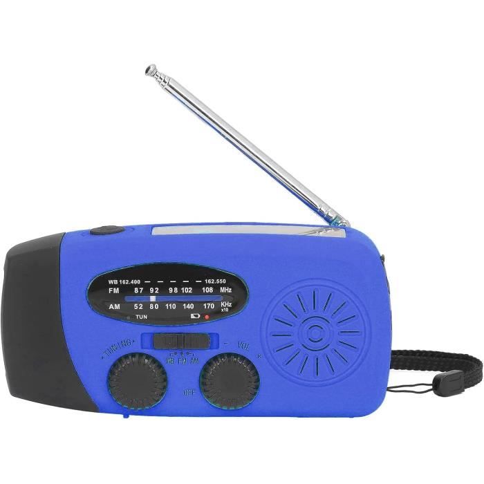 Radio D'urgence Solaire à Manivelle Avec Lampe Torche 3 LED Et Batterie 2000mAh